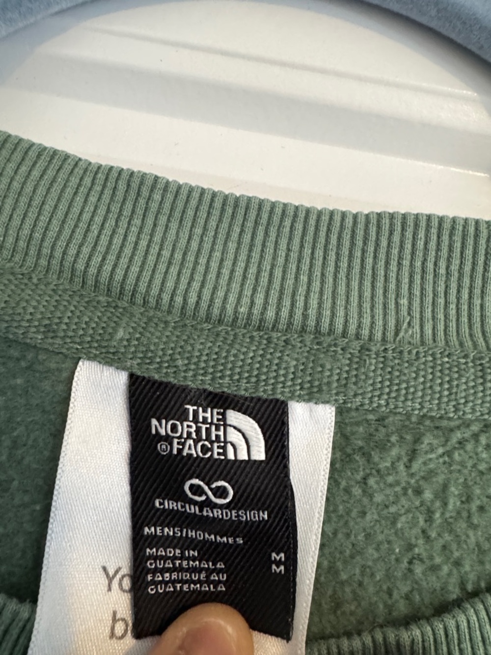 The North Face Olive Crewneck Sweatshirt with White Logo - Picture 2 of 2